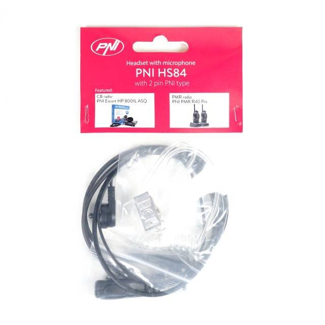 Casca cu microfon si tub acustic PNI HS84 cu 2 pini mufa PNI-K doar pentru PNI R10 si PNI R15