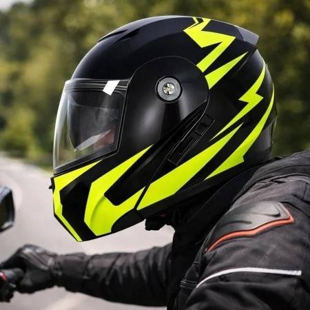 Casca Flip-up TECH L (negru+verde)