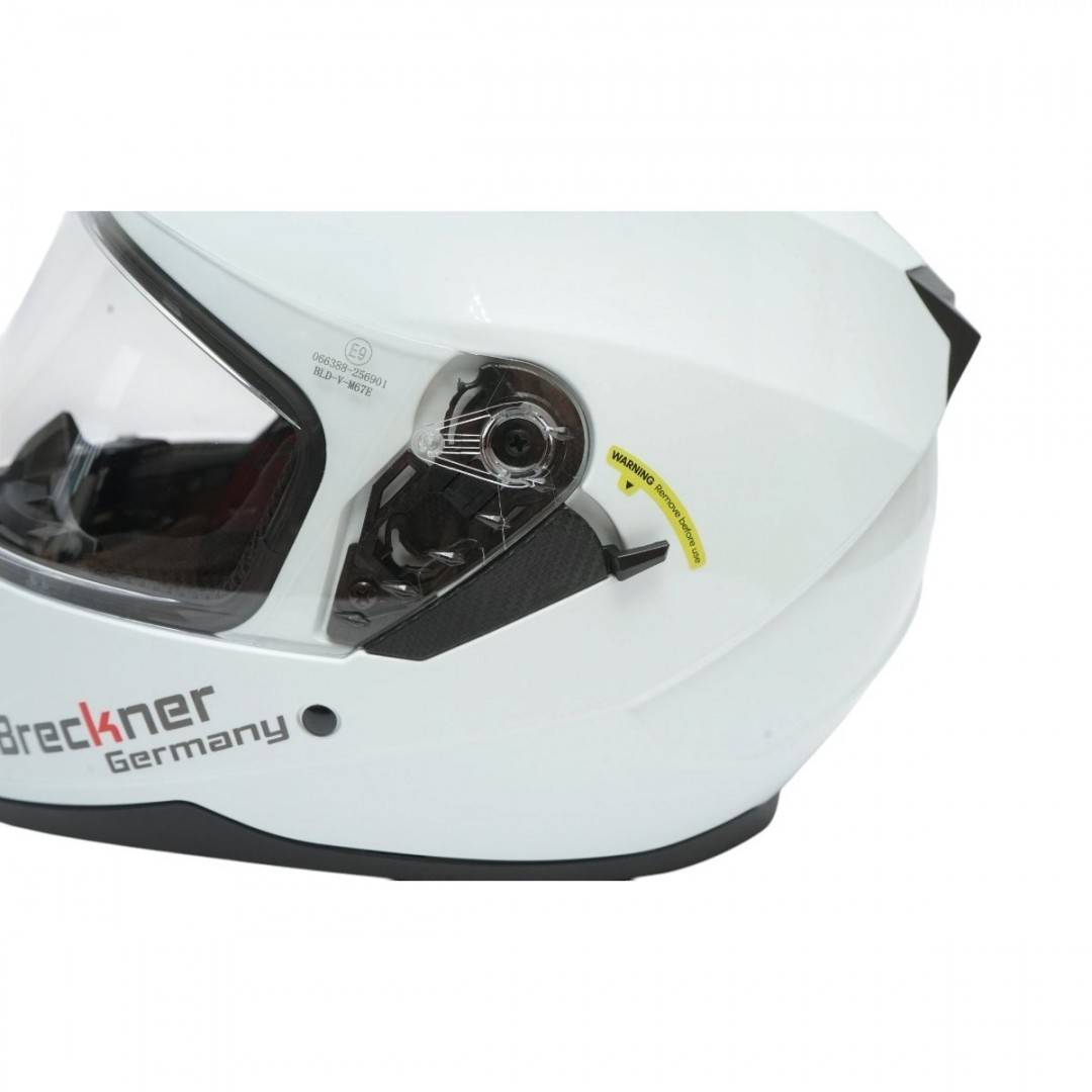Casca moto integrala alba cu viziera transparenta si ochelari de soare, marimea L Arcane White