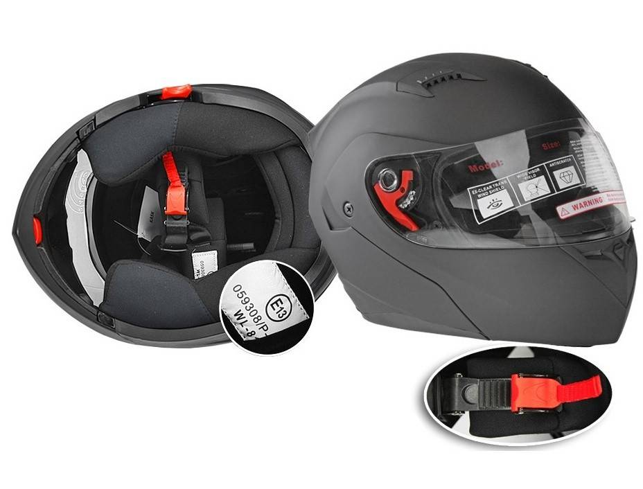 Casca moto modulabila neagra L