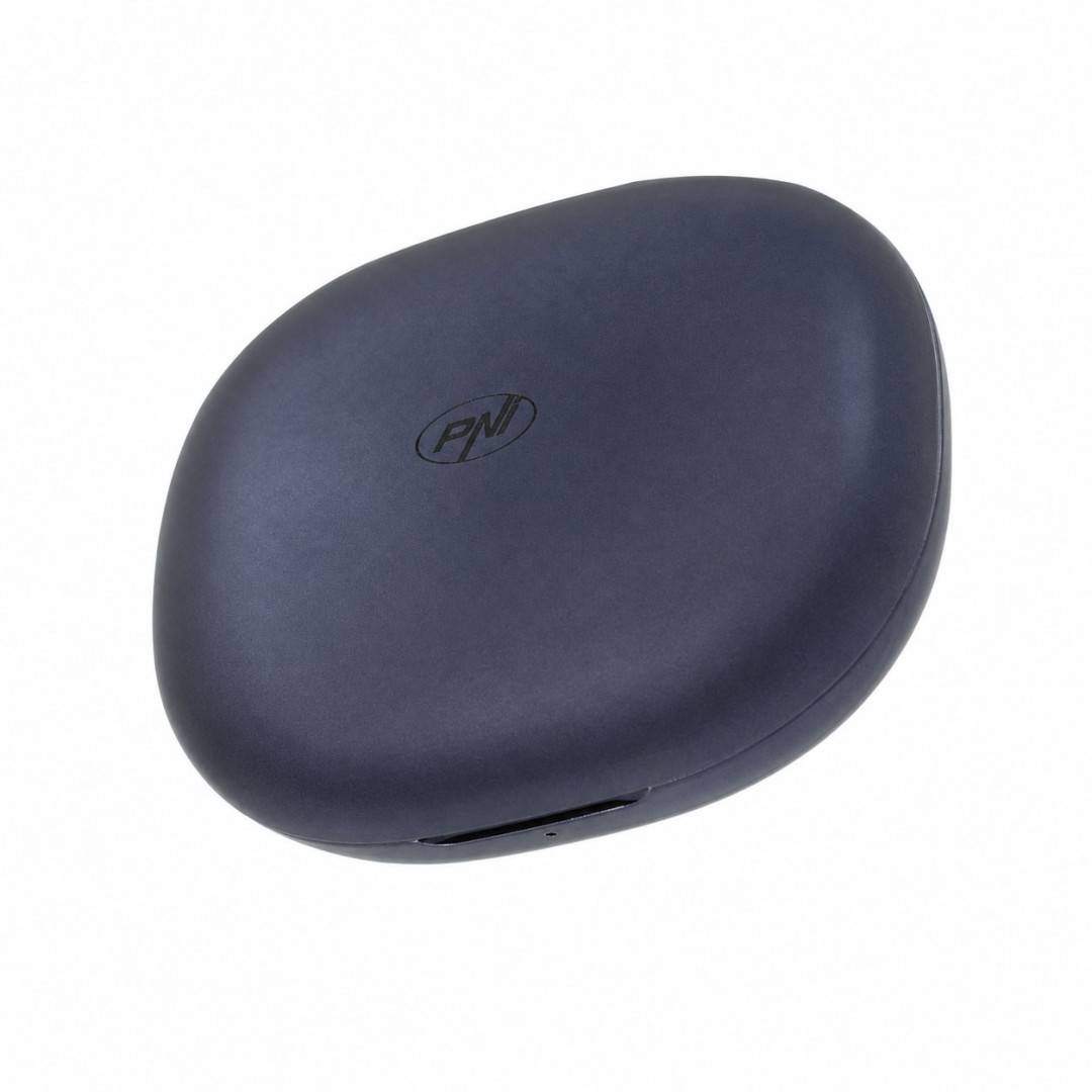 Casti wireless PNI Q20 cu traducere AI in timp real, Bluetooth 6.1, reducere zgomot apel, aplicatie dedicata, IPX5, 600 minute de traducere AI/luna