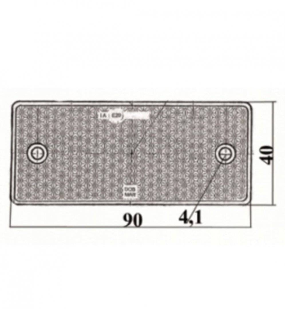 Catadioptru reflectorizant dreptunghiular alb