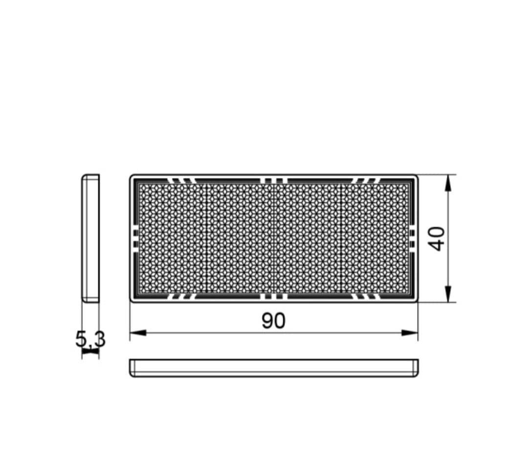Catadioptru reflectorizant dreptunghiular alb DOBPLAST