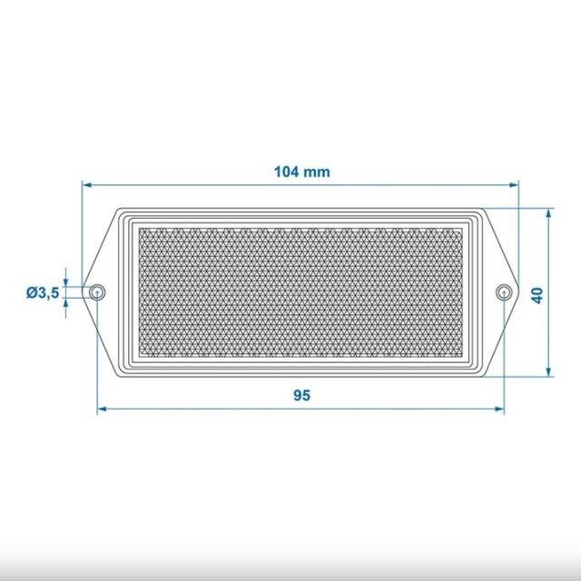 Catadioptru reflectorizant dreptunghiular rosu