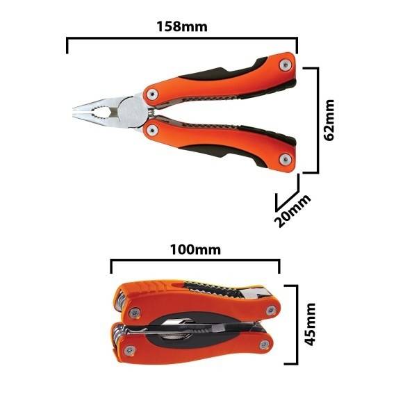 Cleste multifunctional 16-in-1, culoare portocalie.