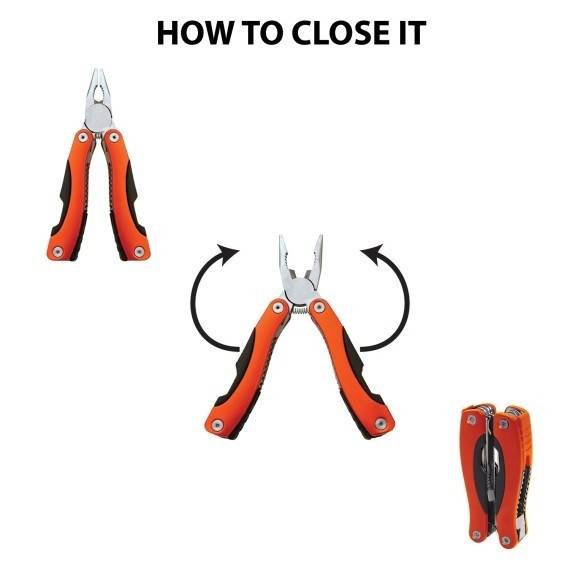 Cleste multifunctional 16-in-1, culoare portocalie.