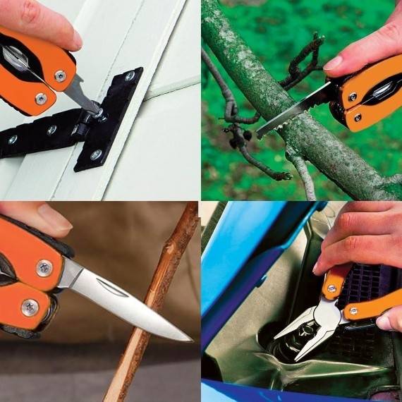 Cleste multifunctional 16-in-1, culoare portocalie.
