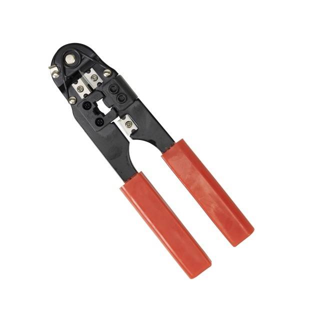 Cleste PNI SR5, pentru taiat, dezizolat cablu si sertizat mufe RJ45 CAT5, CAT6, rosu