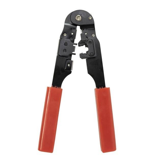 Cleste PNI SR5, pentru taiat, dezizolat cablu si sertizat mufe RJ45 CAT5, CAT6, rosu