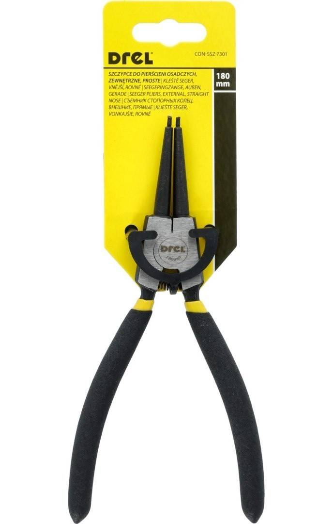Clește Drel pentru inele de siguranță, 180 mm, exterior, drept