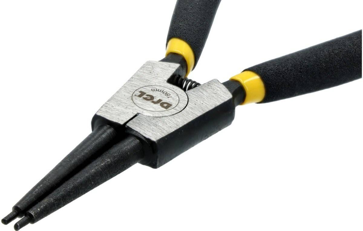 Clește Drel pentru inele de siguranță, 180 mm, exterior, drept