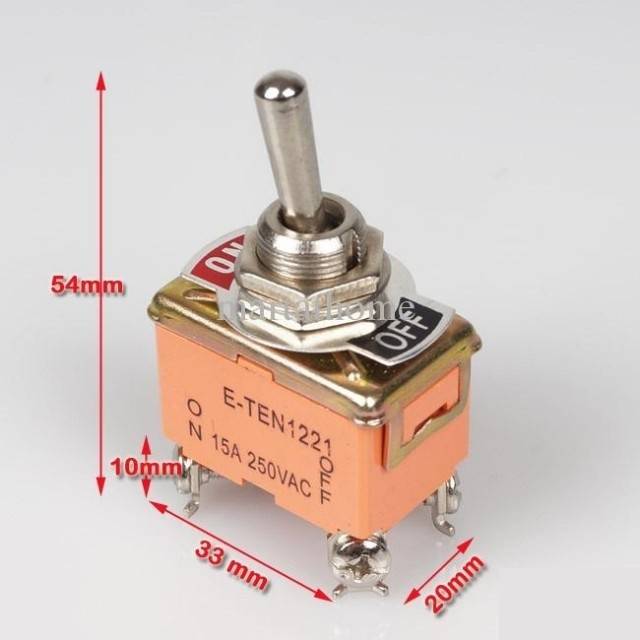Comutator on-off 15A 250V 1221 (4 papuci)