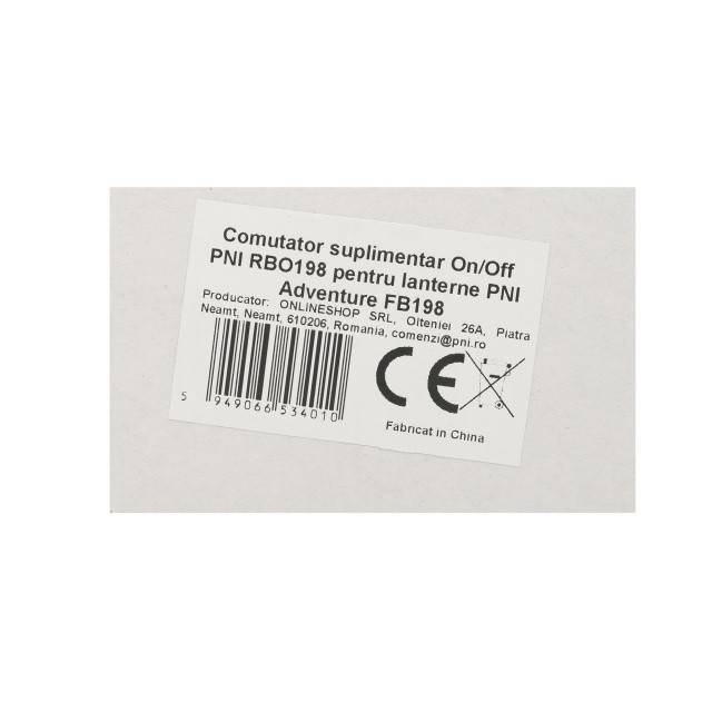 Comutator suplimentar On/Off PNI RBO198 pentru lanterne PNI Adventure IRBR198, PNI Adventure IRBW198, PNI Adventure F300