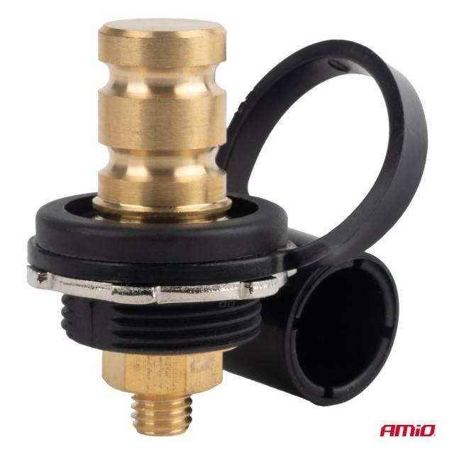 Conector alimentare baterie negru minus cu capac 3/8 M10 12V 24V 48V 250A