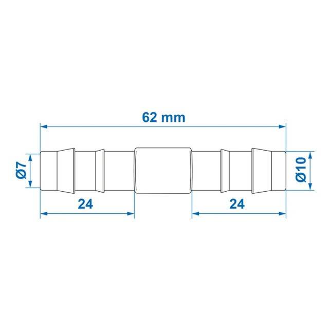 Conector drept apa 10mm 2 buc