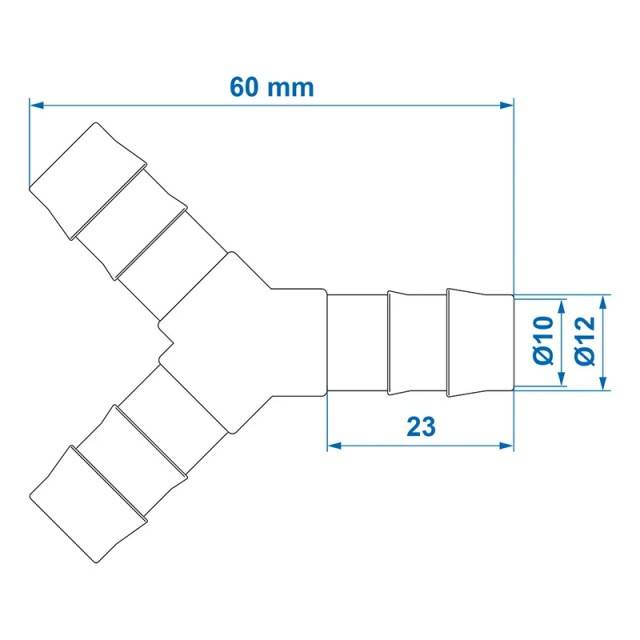 Conector Y apa 12mm 2 buc