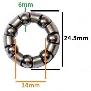 Coronita bicicleta 24.5 x 14mm Ø 6mm