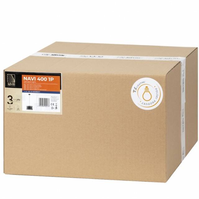 Corp de iluminat suspendat ADVITI NAVI 400 1P AD-LD-6241BE27T, E27, maxim 60W, negru
