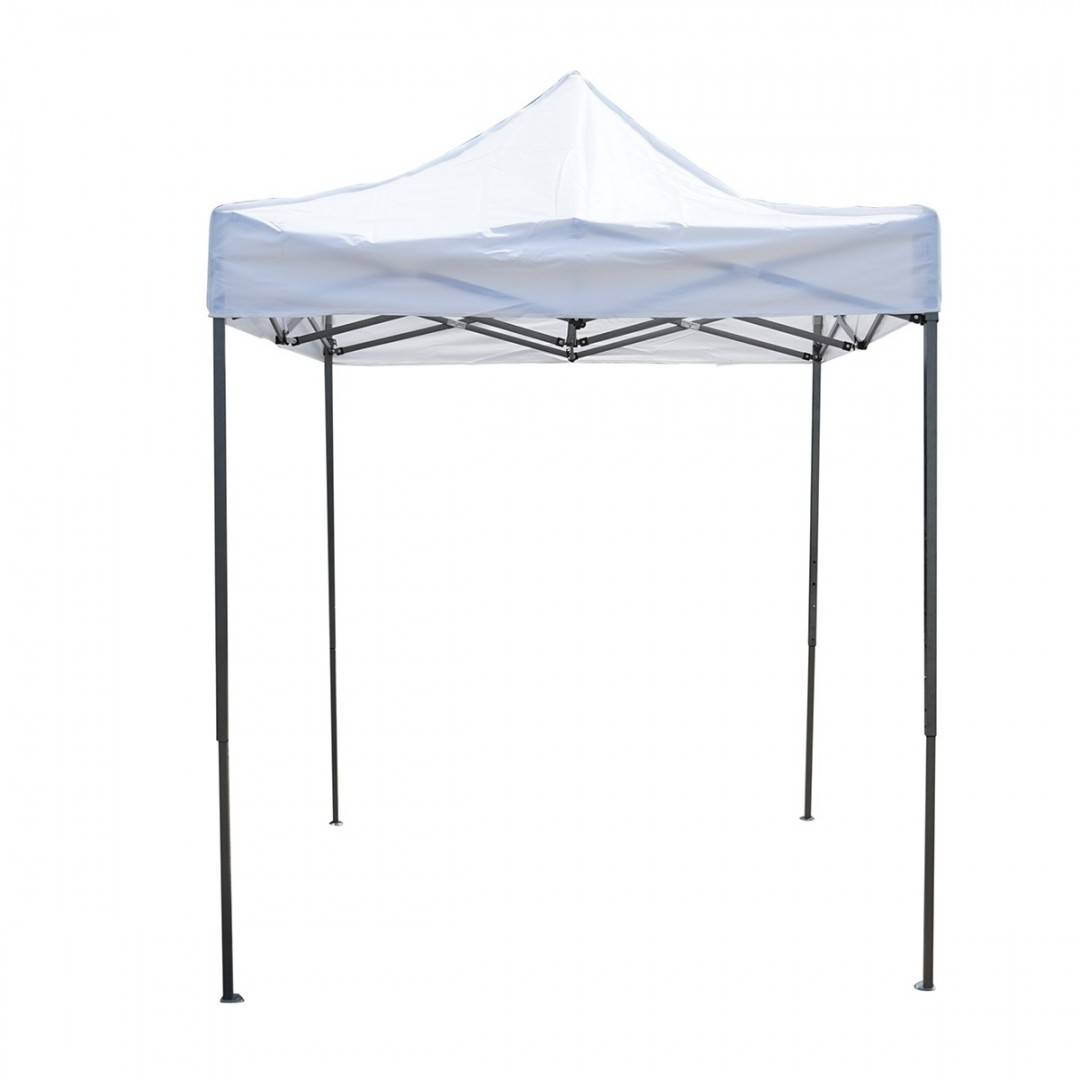 Cort pavilion pliabil 2x2m alb impermeabil, inaltime reglabila, cadru metalic Breckner Germany
