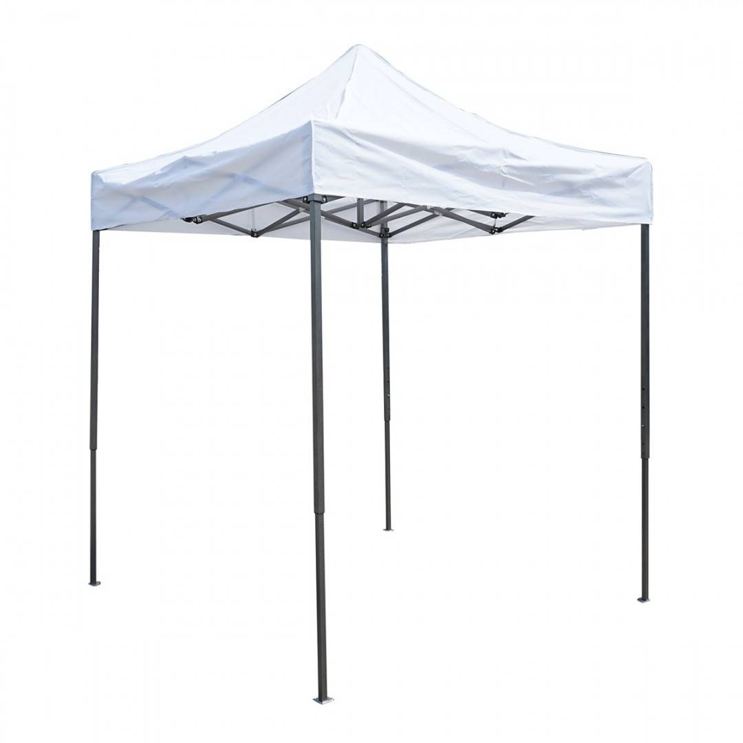 Cort pavilion pliabil 2x2m alb impermeabil, inaltime reglabila, cadru metalic Breckner Germany