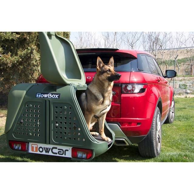 Cutie portbagaj pe carligul de remorcare Towbox V2 DOG Verde