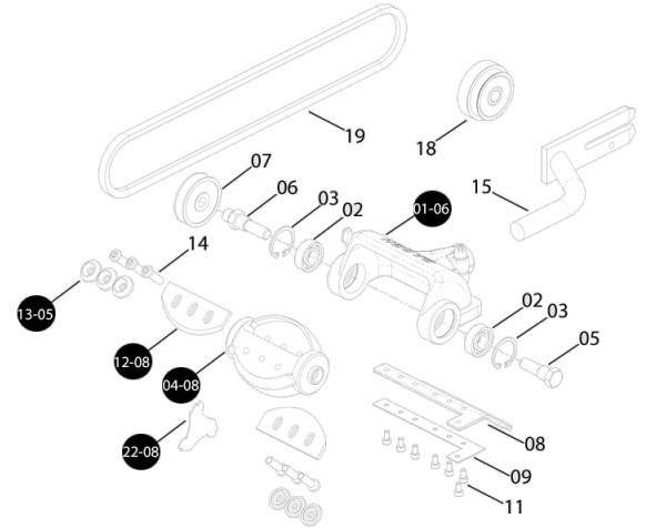 Decojitor busteni drujba Husqvarna 365, 371, 372 (convex)