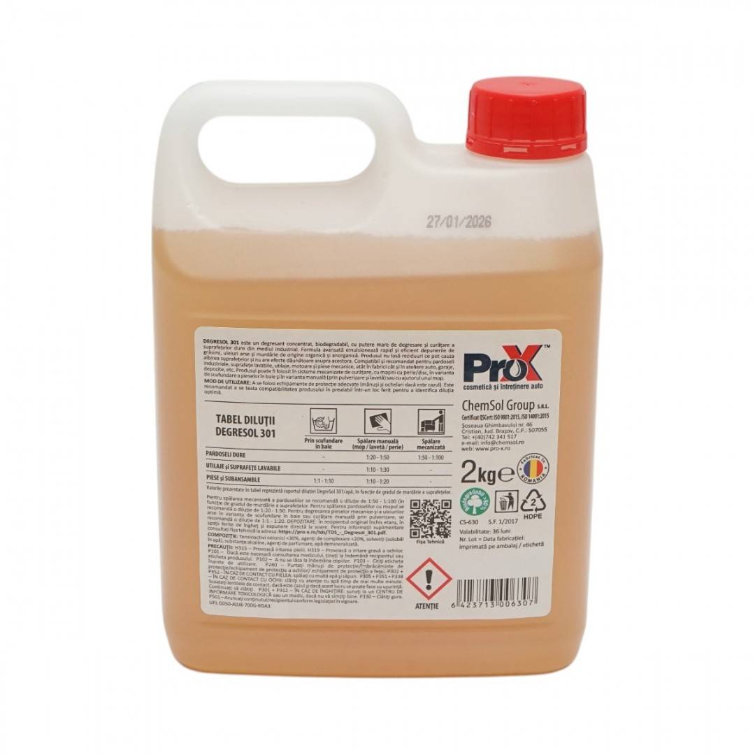 Degresant universal concentrat curatari dificile DegreSol 301 Pro-X 2kg