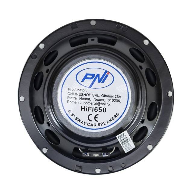 Difuzoare auto coaxiale PNI HiFi650, 120W, 16.5 cm, 3 cai, grila inclusa set 2 buc