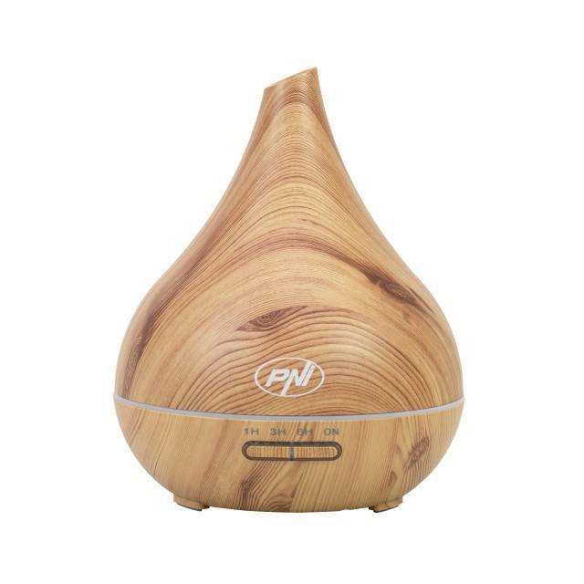 Difuzor aromaterapie PNI HU400 pentru uleiuri esentiale, cu ultrasunete, 400 ml, timer, 7 culori LED, inchidere automata, lighting wooden