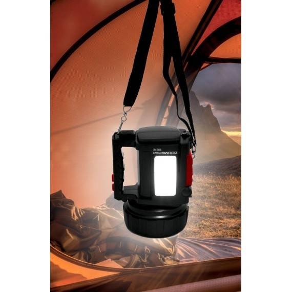 DOOMSTER TREKK: Proiector LED reincarcabil 10W cu doua laterale tip lanterna. Power bank USB