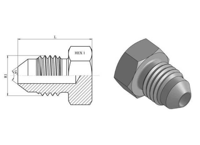 Dop UNF FE, cap hexagonal