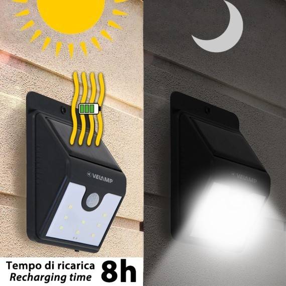 DORY: Lampa solara de perete, 200 lumeni, cu senzor de miscare