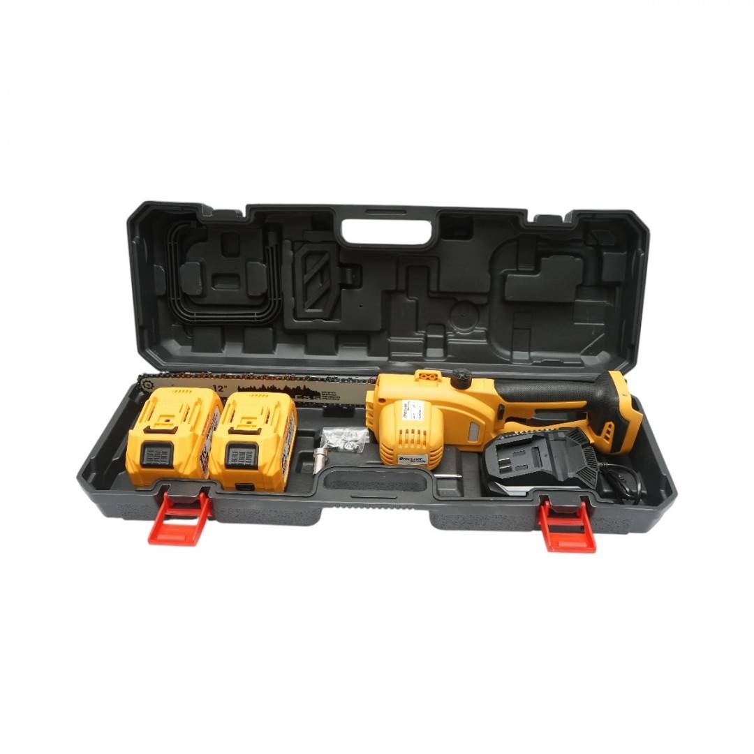Drujba electrica profesionala 1060W cu 2 acumulatori 21V, 6Ah Li-ion, motor brushless, lama 12 inch (300mm) Breckner Germany