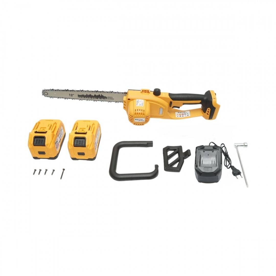 Drujba electrica profesionala 1060W cu 2 acumulatori 21V, 6Ah Li-ion, motor brushless, lama 12 inch (300mm) Breckner Germany