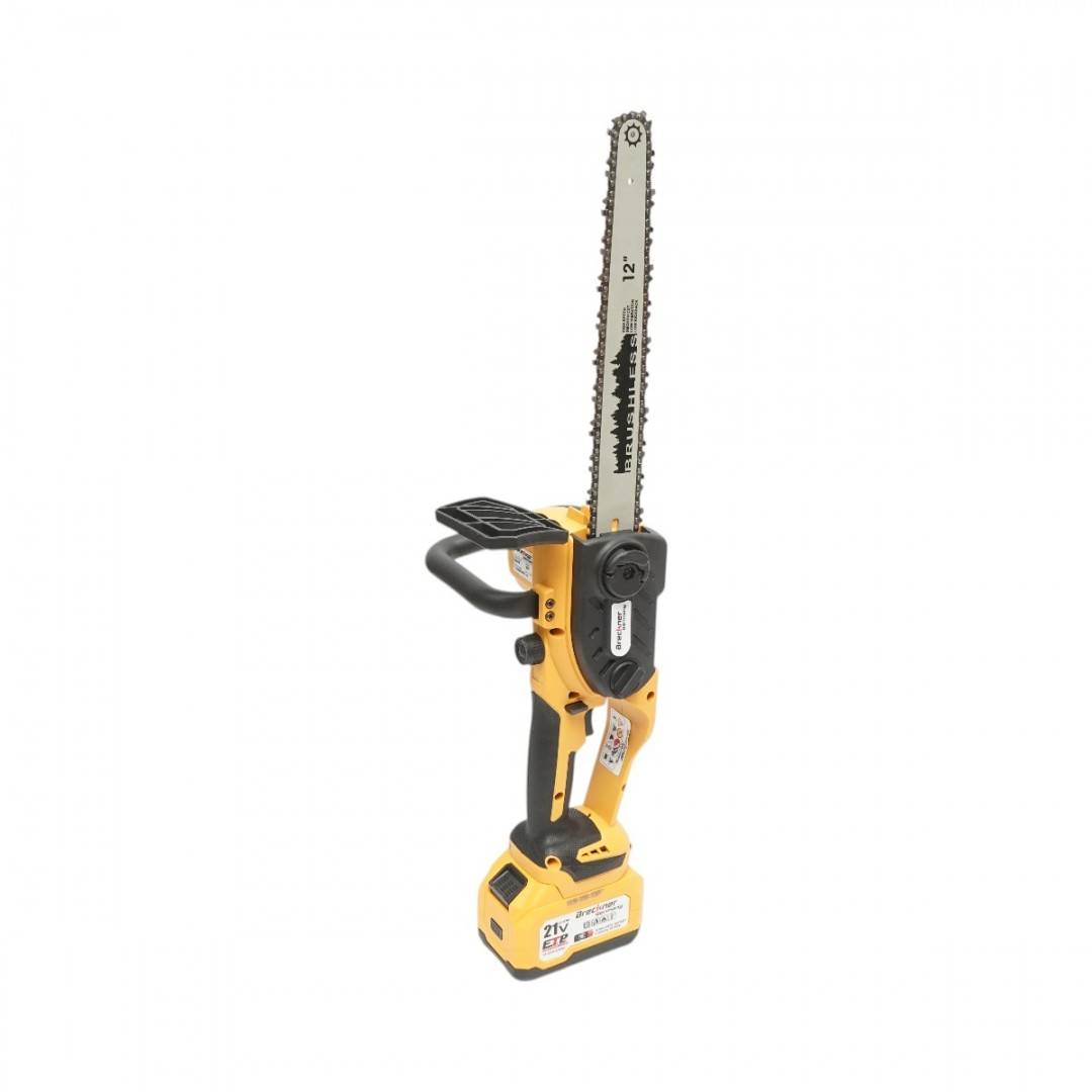 Drujba electrica profesionala 1060W cu 2 acumulatori 21V, 6Ah Li-ion, motor brushless, lama 12 inch (300mm) Breckner Germany