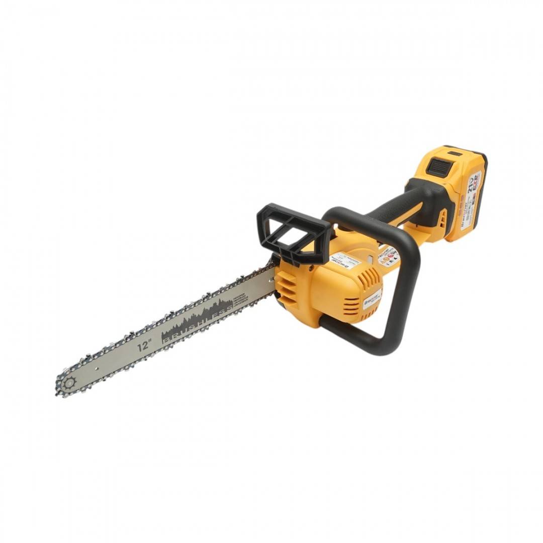 Drujba electrica profesionala 1060W cu 2 acumulatori 21V, 6Ah Li-ion, motor brushless, lama 12 inch (300mm) Breckner Germany
