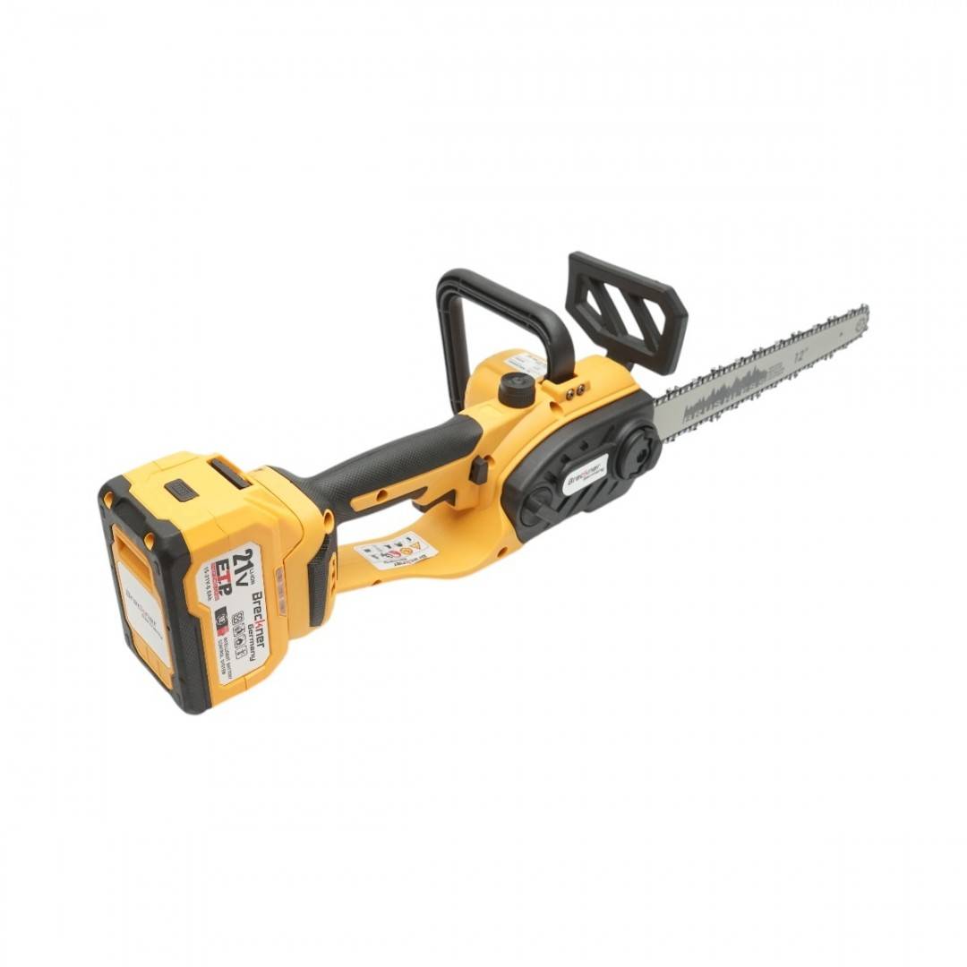 Drujba electrica profesionala 1060W cu 2 acumulatori 21V, 6Ah Li-ion, motor brushless, lama 12 inch (300mm) Breckner Germany