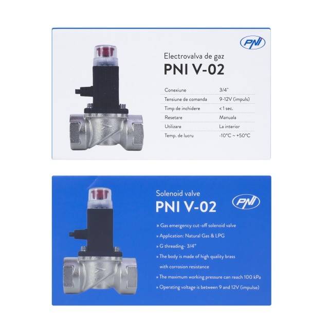 Electrovalva de gaz PNI V-02, 3/4''