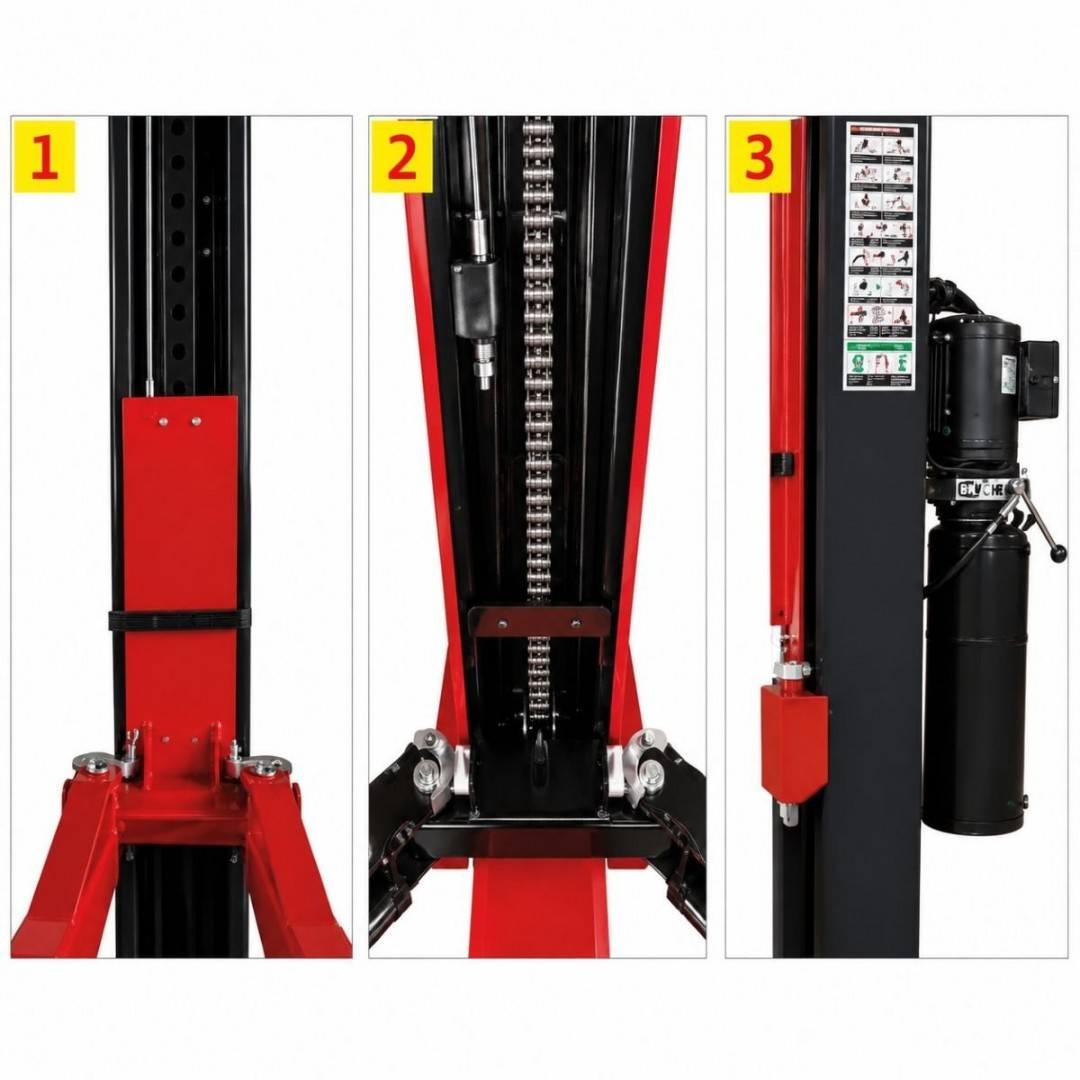 Elevator auto cu 2 coloane 380V, 2.2kW, capacitate ridicare 3500kg, actionare mecanica, inaltime ridicare 1900mm