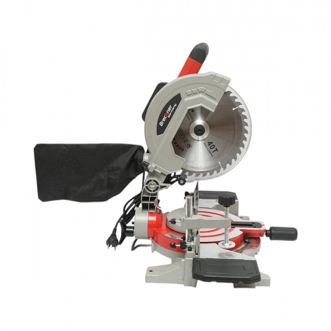 Fierastrau circular stationar profesional 1800W, 220V, disc 255mm 40T, taiere inclinata 45°, 5000 r/min, sac colectare Breckner Germany