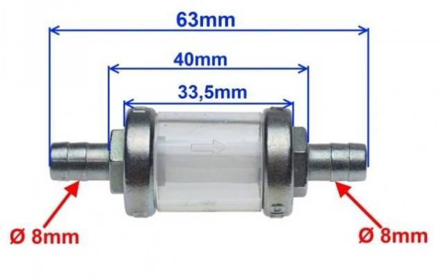 Filtru benzina scuter (model 4) 8mm