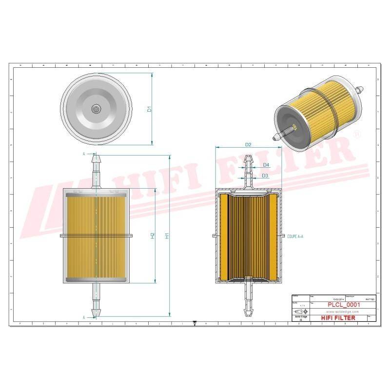 Filtru combustibil RT 1 HIFI FILTER