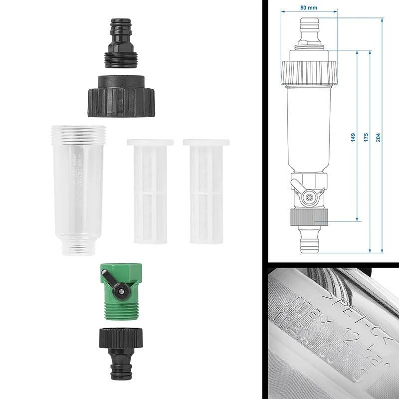 Filtru de apa cu conexiune la furtun, inclusiv filtru de rezerva