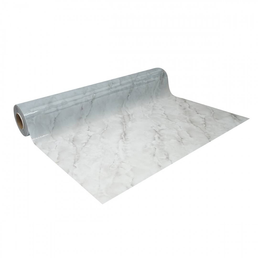 Folie protectie masa decorativa PVC siliconizat 100cm, grosime 1.2mm, model marmura gri 20m/rola Breckner Germany