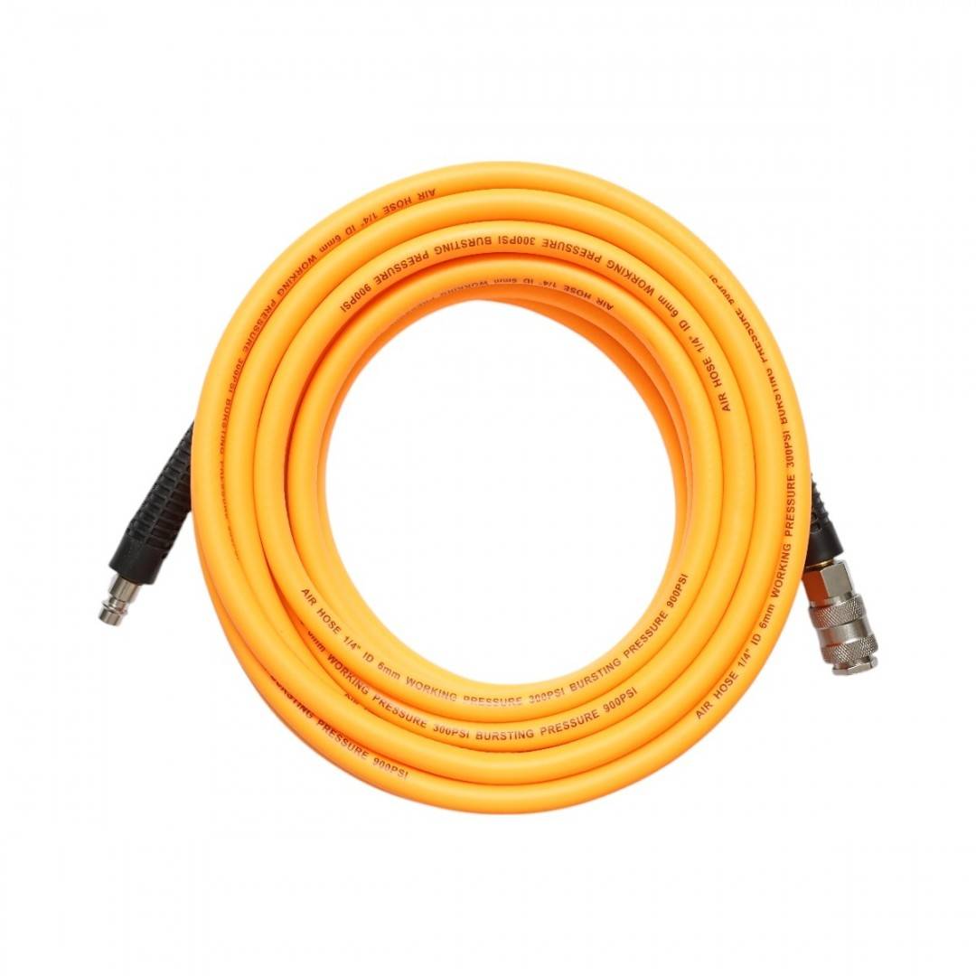 Furtun aer compresor profesional 7.5m din PVC si cuplare rapida universala Breckner Germany