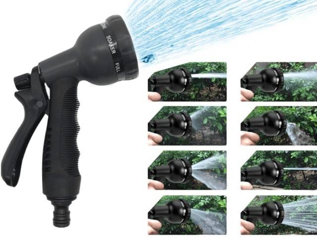 Furtun de grădină, extensibil, 5-15 m, cu pistol