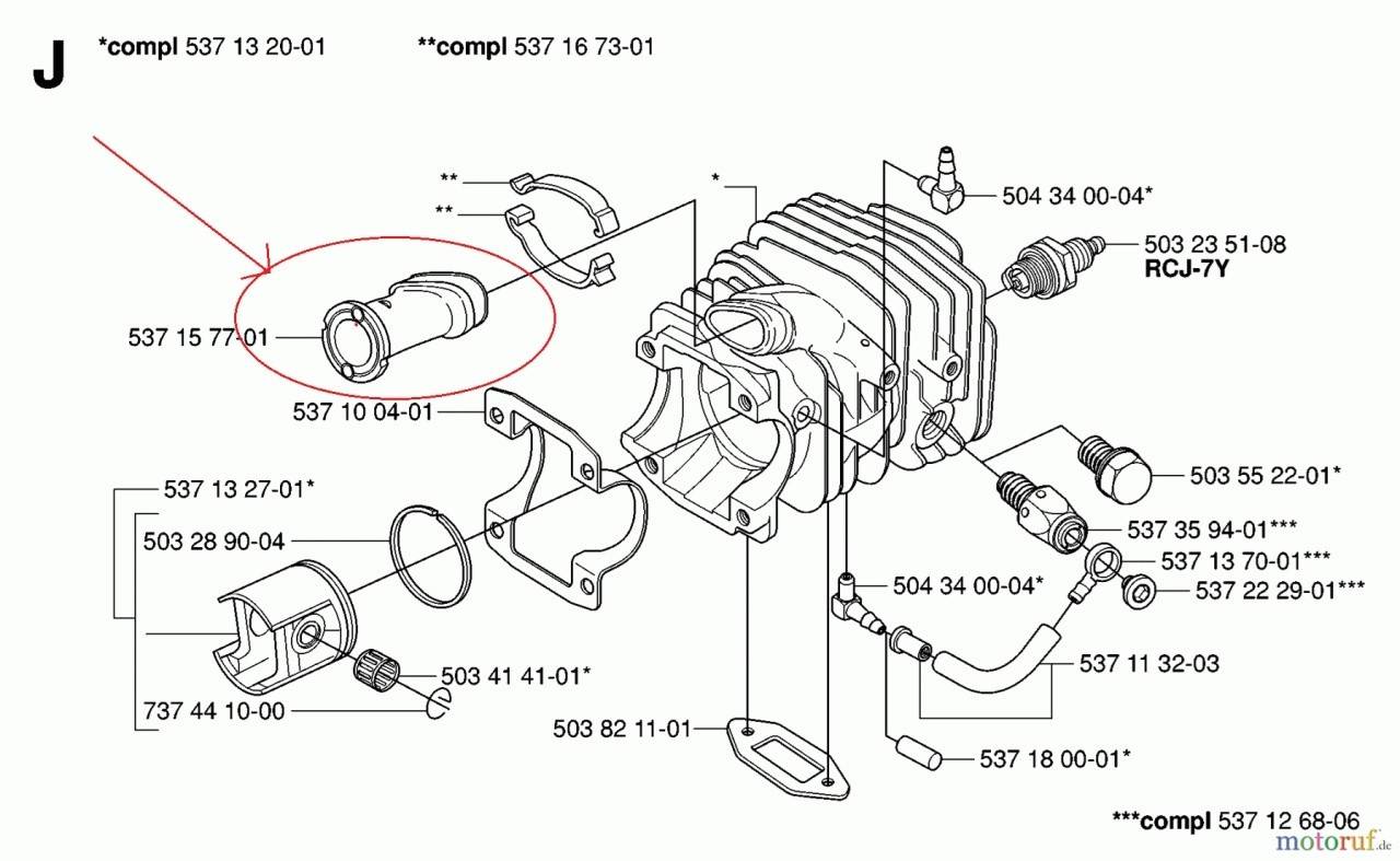 Galerie admisie drujba Husqvarna 334T, 338XPT, 339XP, CS2135T, CS2139T