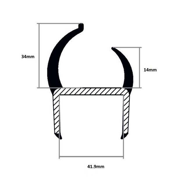 Garnitura de etansare PVC RIGID 34X14X41,9mm