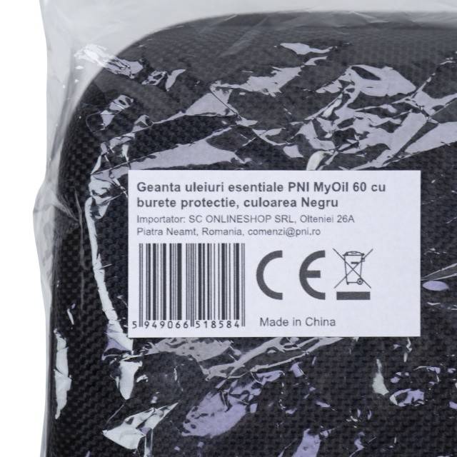 Geanta uleiuri esentiale PNI MyOil 60 cu burete protectie, culoarea Negru