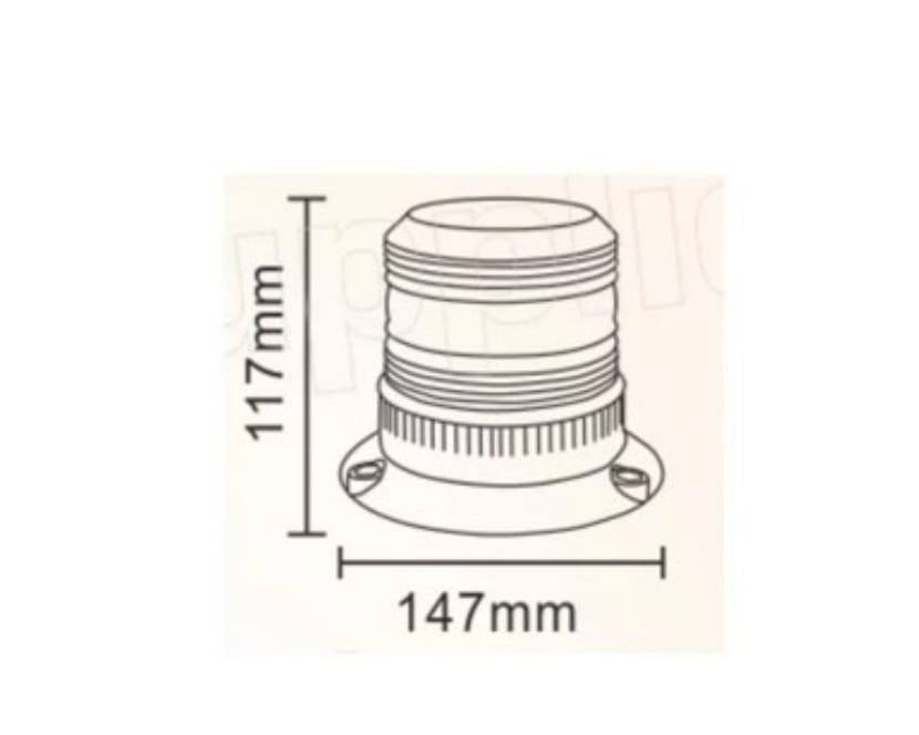 Girofar 12/24V cu magnet, bec R10